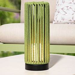 Small Image of Lume Tubetto Sage Rope 34cm Table Lamp
