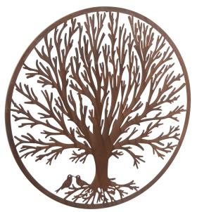 Image of Wonderful Rustic Round Steel Metal Winter Tree Screen Wall art - 1m diameter