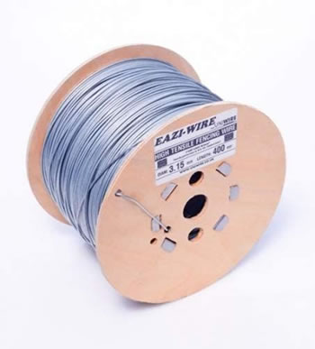 Image of 400m Roll of 3.15mm Diameter Galvanised Mild Steel Line or Straining Wire in a Handy Spool