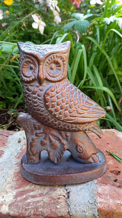 Image of Small Owl on Oak Branch Figurine