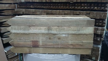 Image of 10 x 60cm 2ft tall x 45mm strong wooden square treated stakes posts site markers