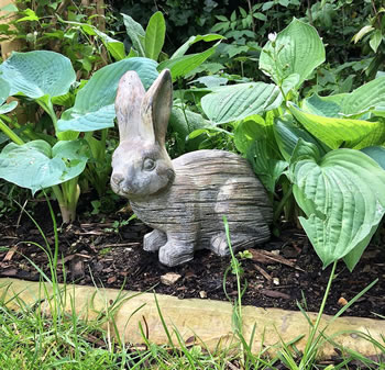 Image of Medium Rabbit Sculpture - Stone Effect Concrete