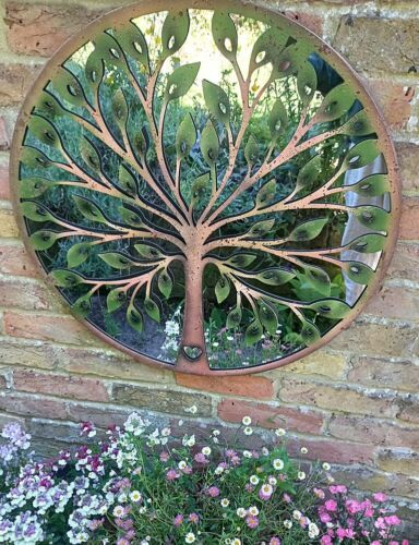 Image of Green Leaf Tree Of Life Mirror - 64cm Diameter