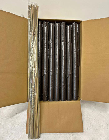 Image of Brown Spiral Tree Guards with Canes - 60cm x 38mm