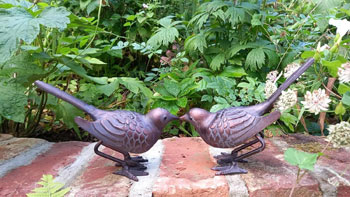 Image of Pair of Birds Garden Sculpture (20cm long)