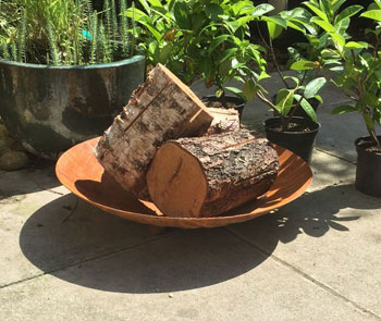 Image of Large Round 60cm dia (2ft) Oxidised Steel Garden Fire Pit