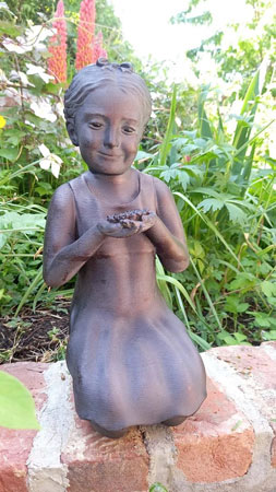 Image of Girl with Flower Garden Sculpture
