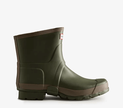 Image of Hunter Dark Olive/Clay Gardener Short Wellington- UK Size 9