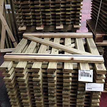 Image of Wooden Picket Garden Gate hand built with FSC tanalised treated wood - 90cm (3ft) tall x 90cm (3ft)