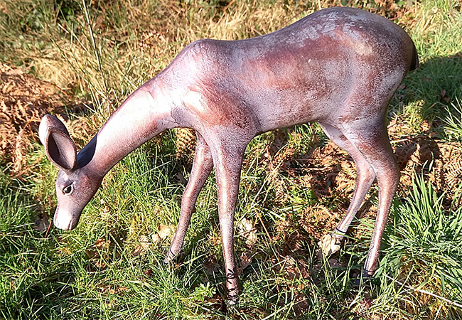 Image of Grazing Doe Garden Sculpture