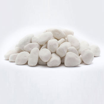 Image of 1kg Large White Natural Stones Pebbles with Glitter Effect