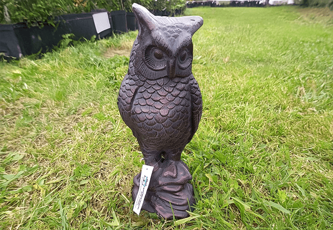 Image of Aluminium Long Eared Owl Garden Sculpture - Hand Finished Antique Bronzed Effect