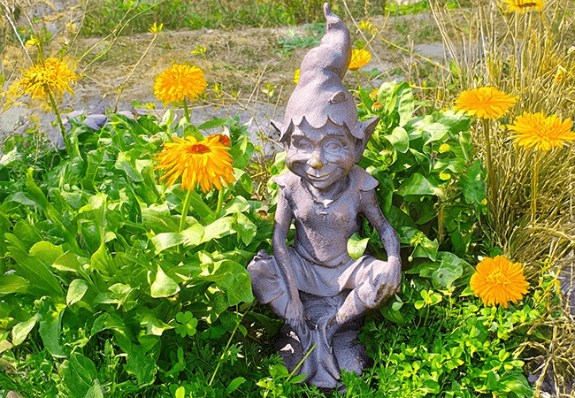 Image of Pixie on a Stone Sculpture Garden Ornament