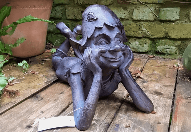 Image of Pixie Laying Garden Sculpture - Resin