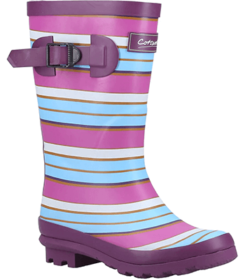Image of Cotswold Purple Stripe Wellington - UK Size 9