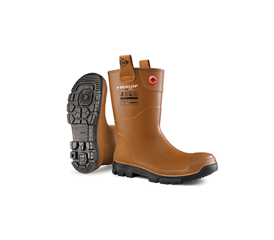 Image of Dunlop Brown/Black Purofort RigPRO Furlined- UK Size 9