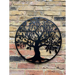 Small Image of Black Tree Of Life Steel Wall Art Garden Screen - 60cm dia.