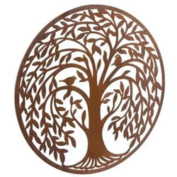Small Image of Wonderful Rustic Round Steel Garden Metal Tree Screen 1m diameter