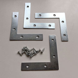 Image of 3 inch Flat Corner Braces Pack of 4 with Screws