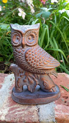 Small Image of Small Owl on Oak Branch Figurine