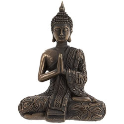Image of Mystic Thai Style Cold Cast Bronze Buddha in Lotus Position - 19cm Tall