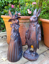 Small Image of Mr and Mrs Rabbit Garden Ornament