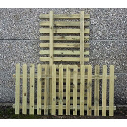 Image of 2x Wooden Picket Garden Fence Panels 90cm (3ft) Tall x 1.8m (6ft) Long - Hand Built Pressure Treated Wood