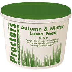 Image of 5kg tub of New Proctors Autumn and Winter lawn grass feed for 285 sqm