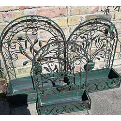 Image of Set of 3 Metal Wall Planters, up to 68cm tall