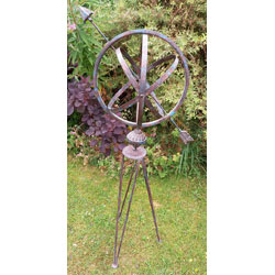 Image of Verdigris Metal Armillary Sphere Globe Garden Ornament and Decorative Tripod - BA54