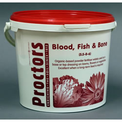 Image of 5kg tub of Proctors Blood Fish and Bone 100% Organic general garden fertiliser
