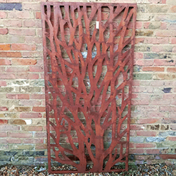 Image of Tree Design Steel Rustic Metal Screen, 1.8m tall