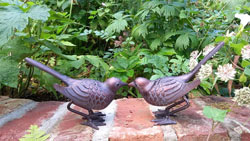 Small Image of Pair of Birds Garden Sculpture (20cm long)