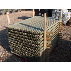 Image of 10x 1.8m x 50mm Round Wooden Fence Posts