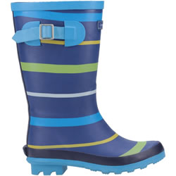 Image of Cotswold Blue/Green/Yellow Stripe Wellington - UK Size 11