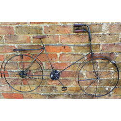 Image of Fantastic large (1m long) metal gents retro bicycle metal wall art plaque