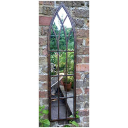 Image of Metal Rustic Gothic Arch Slimline Mirror - 1m Tall