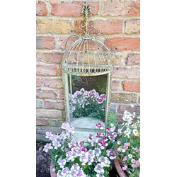 Image of Broughton Birdcage Mirror Display Shelf For Garden or Indoors
