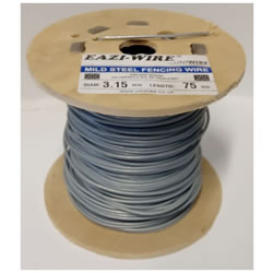 Image of 75m Roll of 3.15mm Diameter Galvanised Mild Steel Line or Straining Wire in a Handy Spool