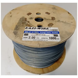 Image of 1000m roll of 2mm Diameter Galvanised Mild Steel line or Straining Wire in a Handy Spool
