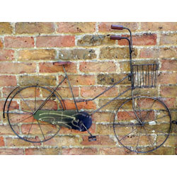Image of Large (97cm Long) Metal Ladies Retro Bicycle Metal Wall Or Garden Art