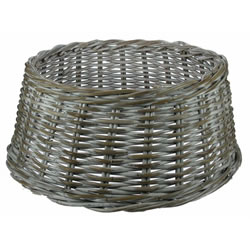 Image of Longacres Woven Wicker Round Christmas Tree Skirt - White Wash