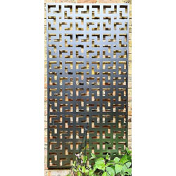 Image of Geometric Design 2mm Steel Rustic Metal Screen, 1.8m tall