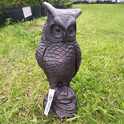 Small Image of Aluminium Long Eared Owl Garden Sculpture - Hand Finished Antique Bronzed Effect