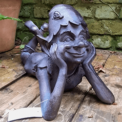 Image of Pixie Laying Garden Sculpture - Resin