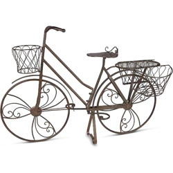 Image of Bicycle Flower Planter Pot Holder in Black metal - 112cm