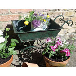 Image of Metal Flower Cart Planter - 55cm long