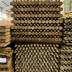 Image of 10 x 1.65m (5.5ft) pressure treated machine round posts - 75mm Diameter