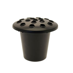 Image of Black Memorial Grave Vase & Lid for Fresh & Artificial Flowers