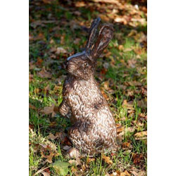 Small Image of Cast Iron Rabbit Sculpture - Antique Bronze Finish